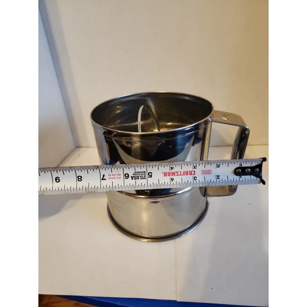 Vintage Stainless Steel Rotary Sifter Flour/Powdered‎ Sugar Baking